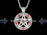 Náhrdelník - Pentagram Red Stone