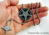 Satanský růženec - Baphomet Pentagram Cross