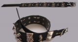 Obojek - Hroty a pyramidy / 2 řadý / obvod krku 37-47 cm