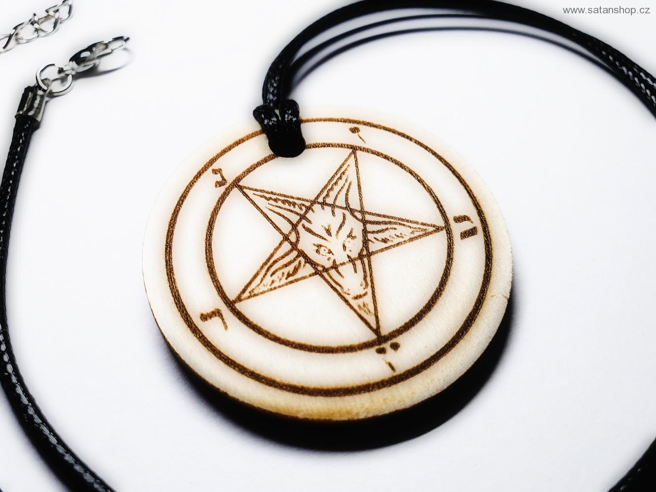 HeLLWood - náhrdelník - Baphomet - průměr 40 mm