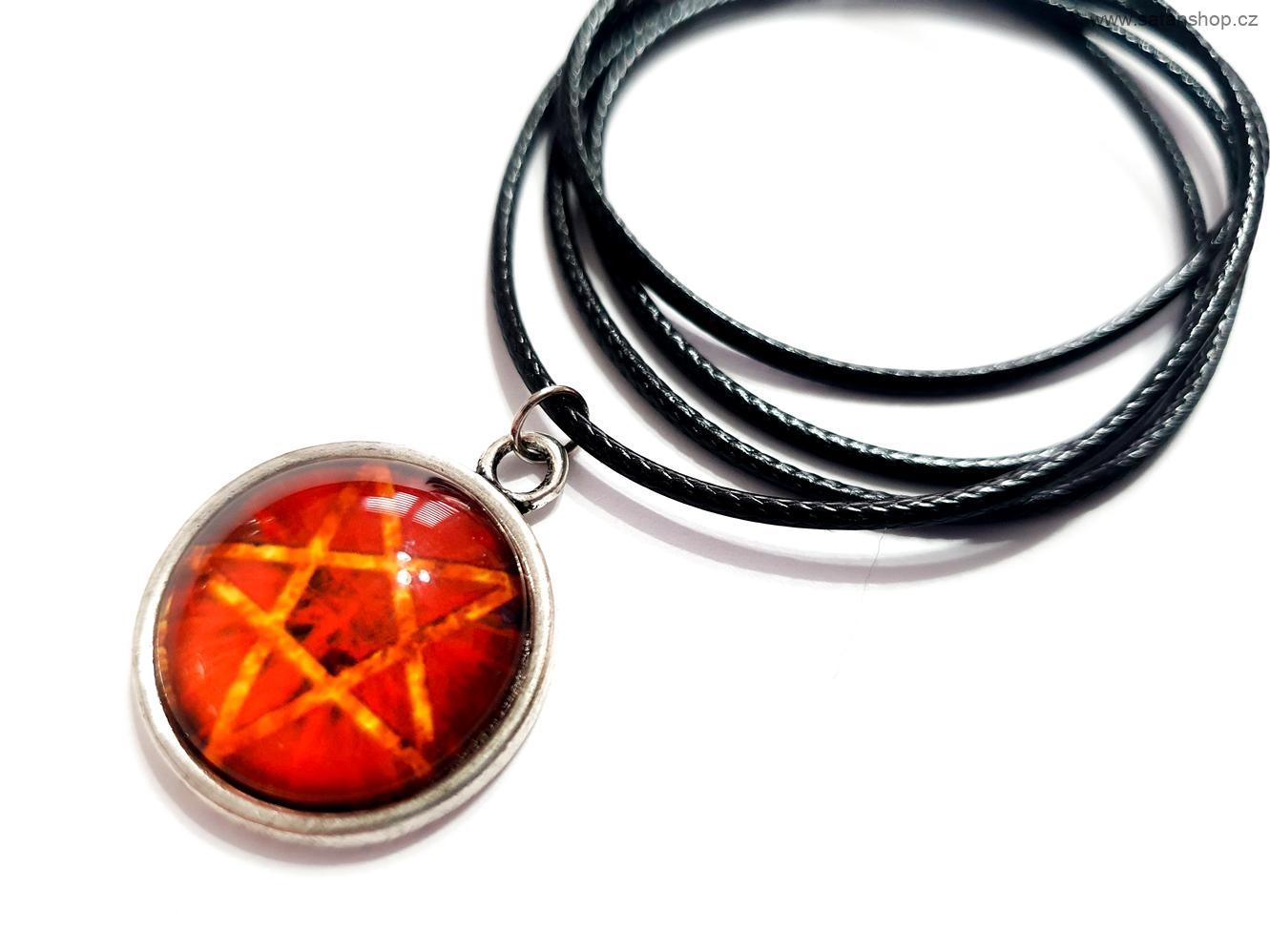 Náhrdelník - Pentagram in Fire - 23 mm