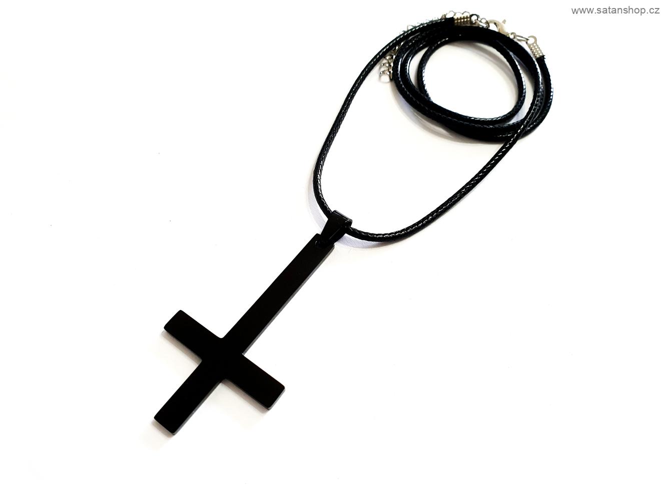 Náhrdelník - Cross and Leather