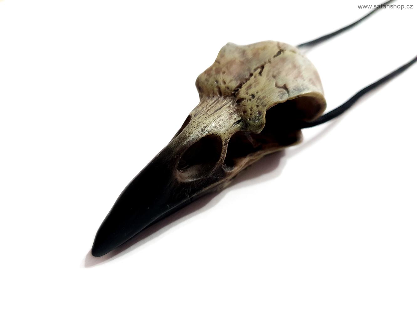 Náhrdelník - Lebka Havrana - Resin