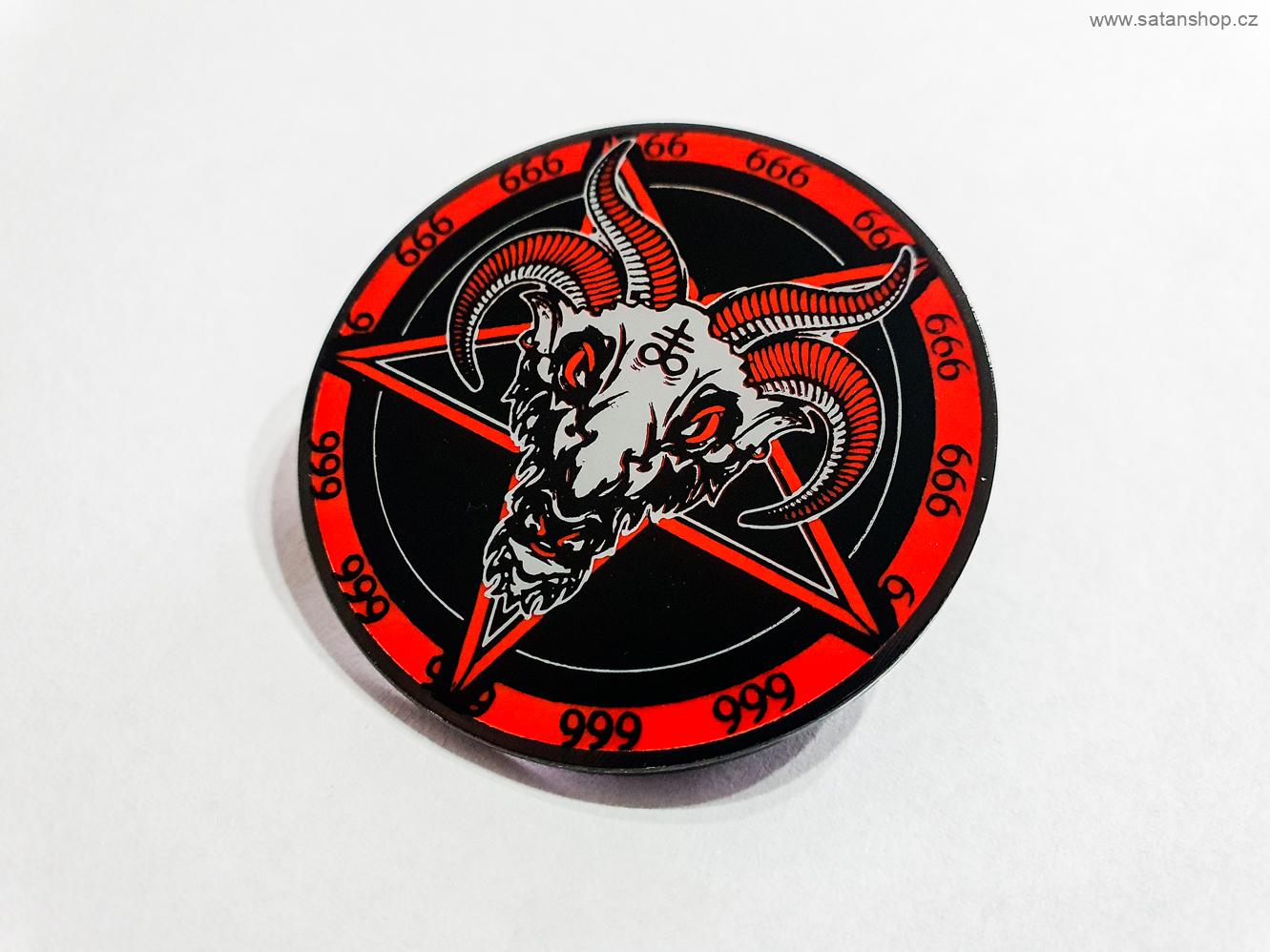 Kovový odznak - Baphomet 666 - s pinem