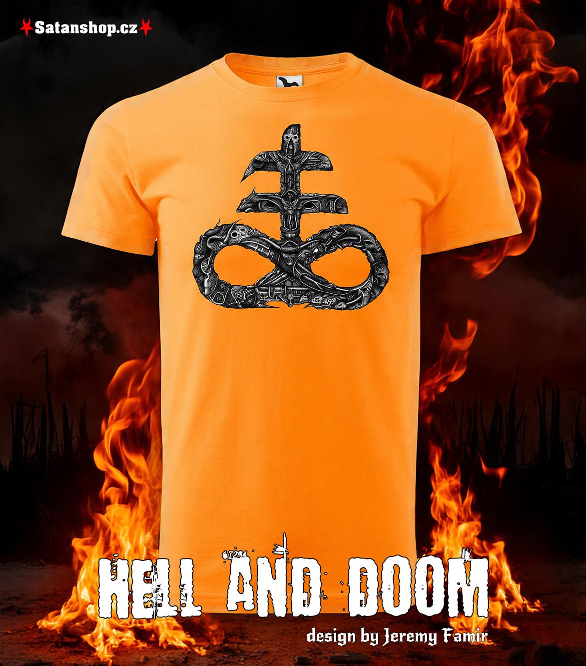 Tričko unisex - Hell and Doom - Jeremy Famir - Orange