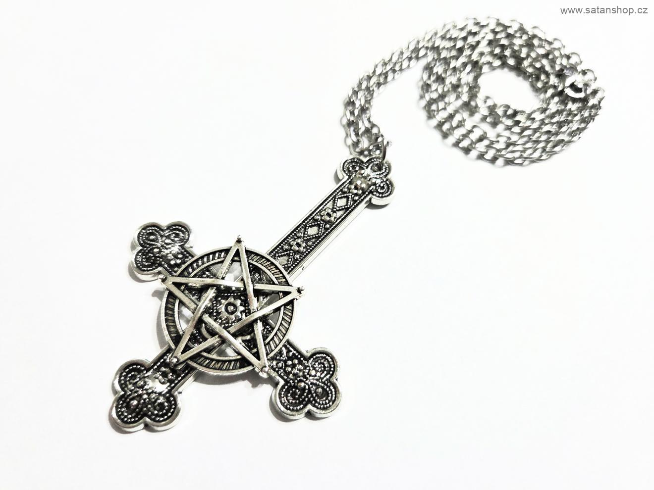 Náhrdelník - Obrácený kříž - Gothic Curse