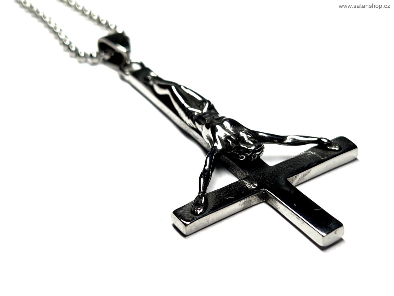 Náhrdelník - Obrácený Kříž Ježíš - 316L