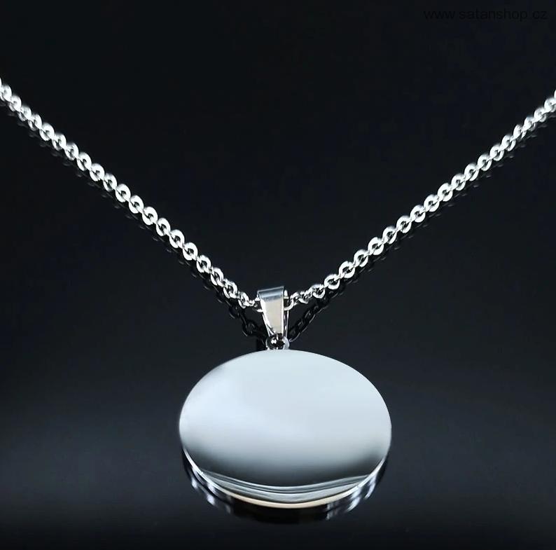 Náhrdelník - Sigil of Lucifer - Black Coin - 316L