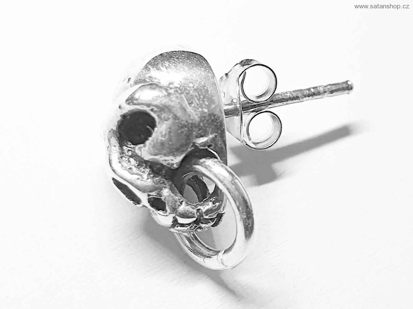 Náušnice - Skull Circle - 316L