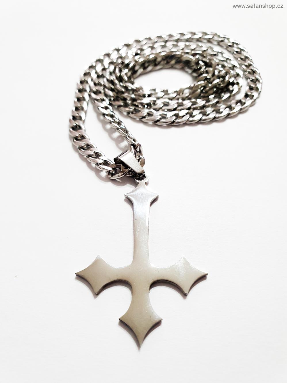 Náhrdelník - Obrácený kříž - Gothic Antichrist