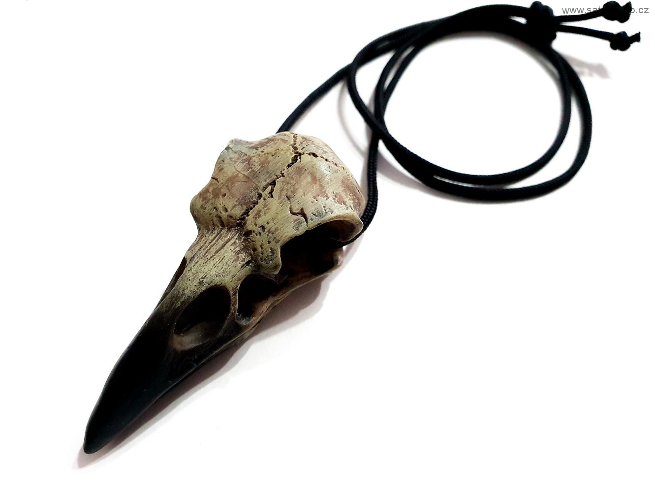 Náhrdelník - Lebka Havrana - Resin