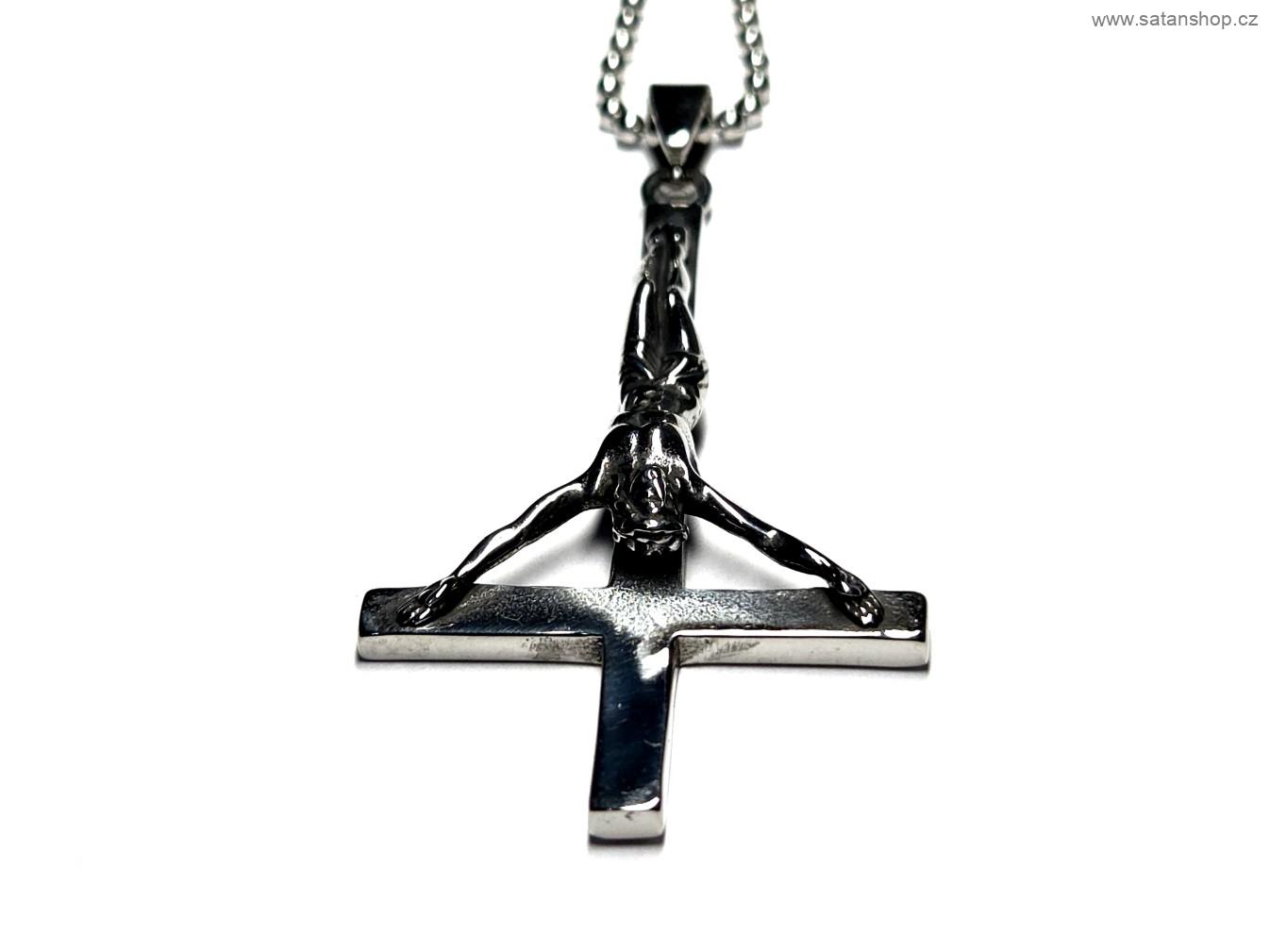 Náhrdelník - Obrácený Kříž Ježíš - 316L