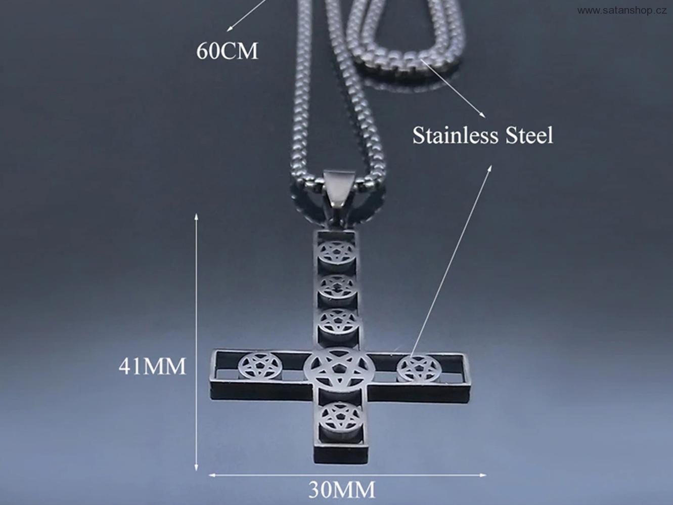 Náhrdelník - Inverted Cross - Pentagramon - 316L