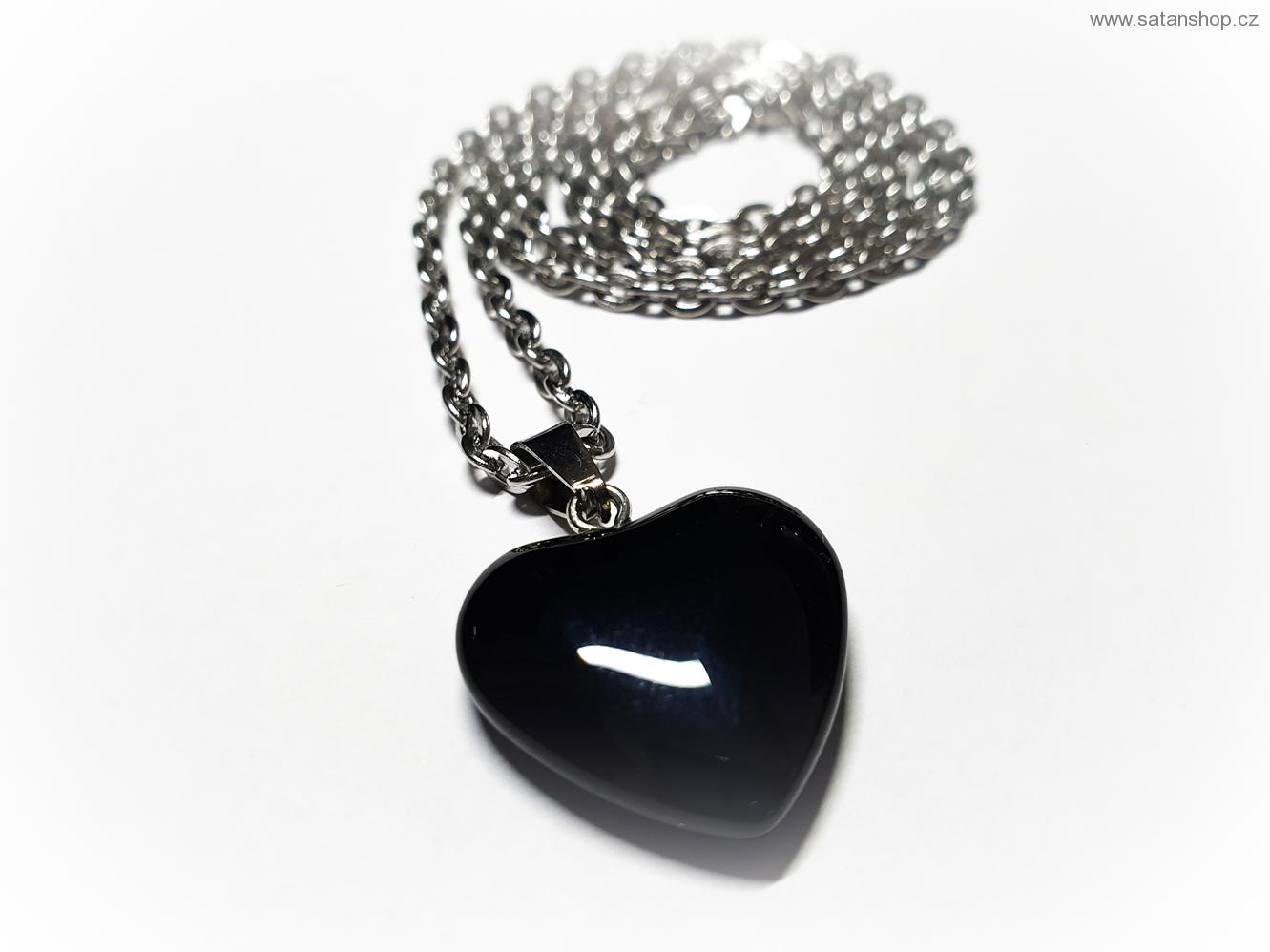 Náhrdelník - Černé Srdce - Onyx