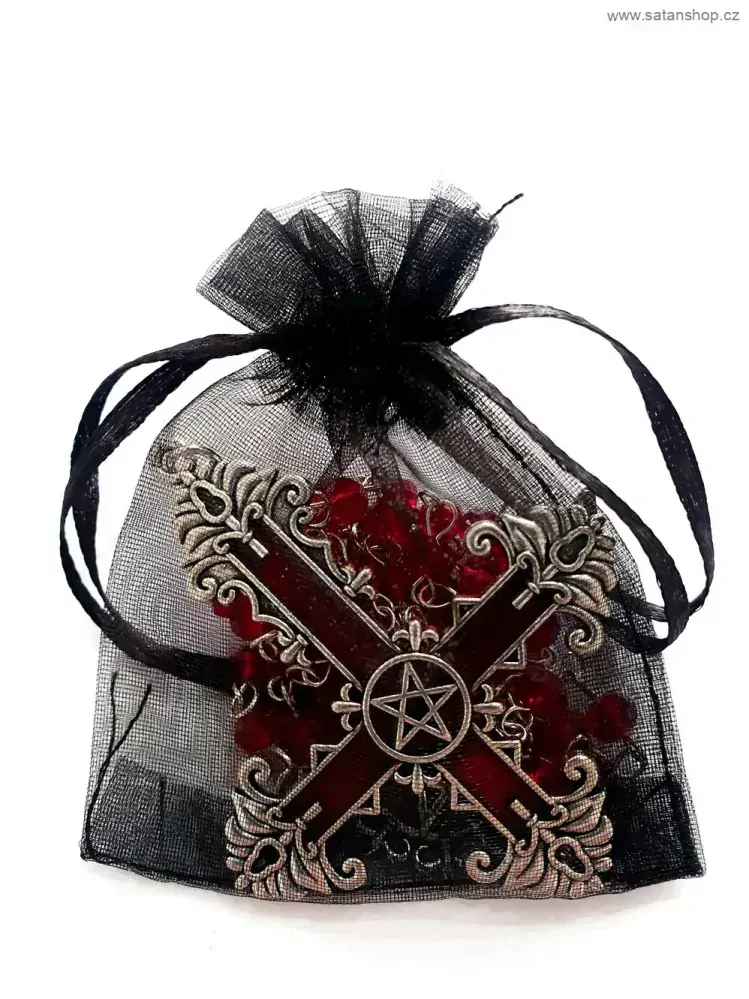 Satanic Rosary - Pentagram Cross - Red