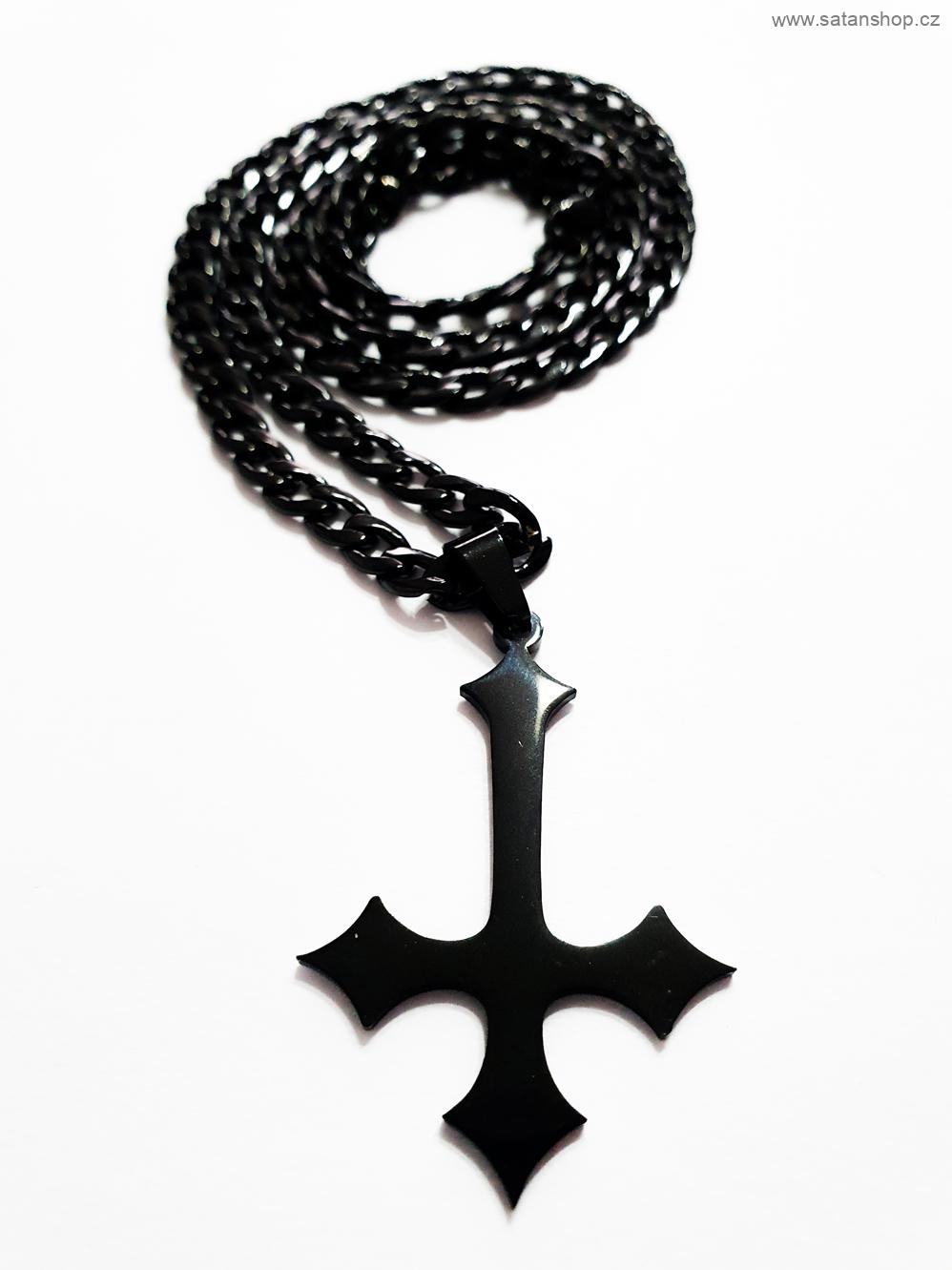 Náhrdelník - Obrácený kříž - Gothic Antichrist