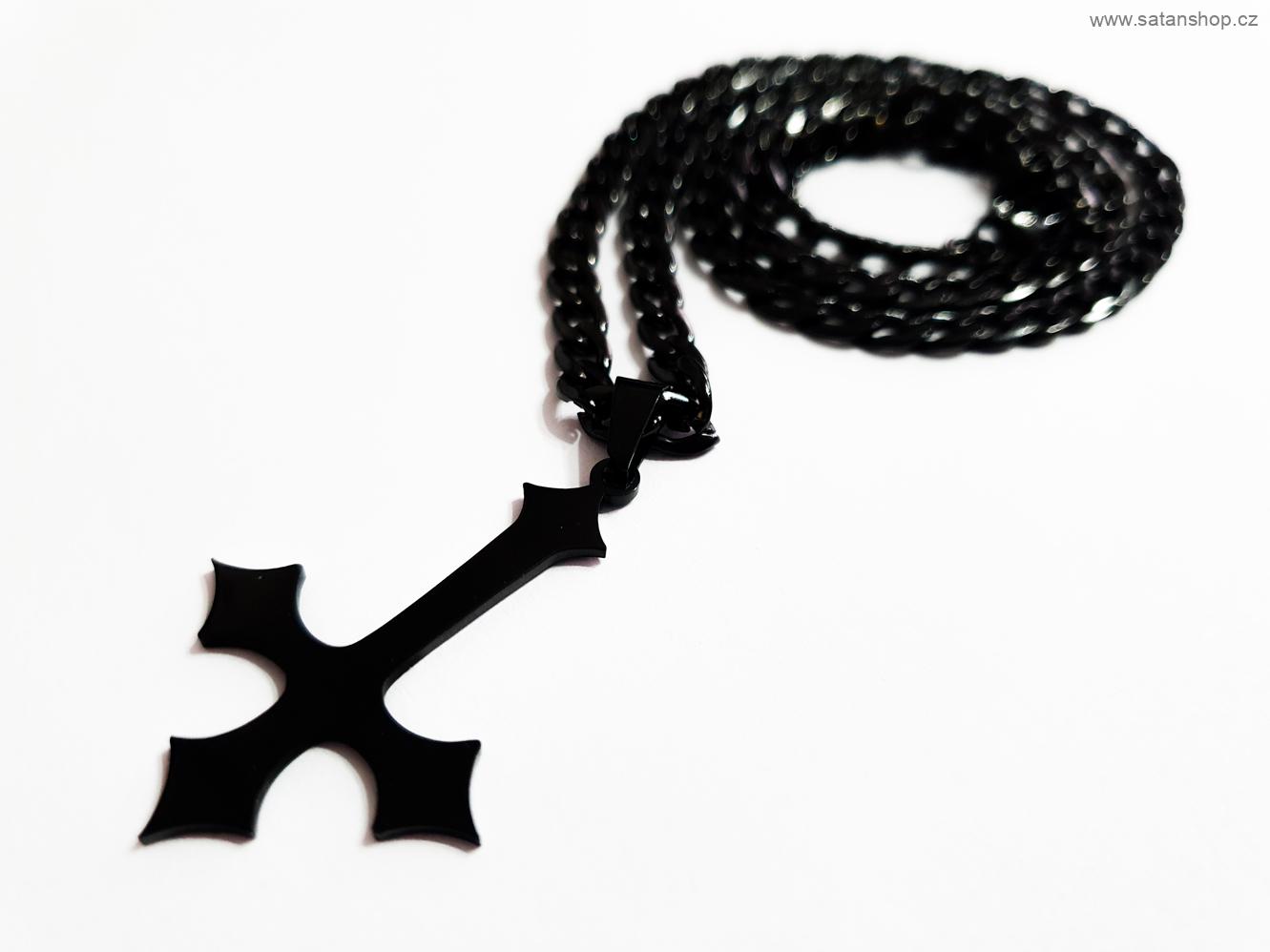 Náhrdelník - Obrácený kříž - Gothic Antichrist