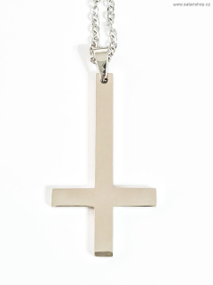 Náhrdelník - Obrácený kříž - Antichrist - Silver - 316L