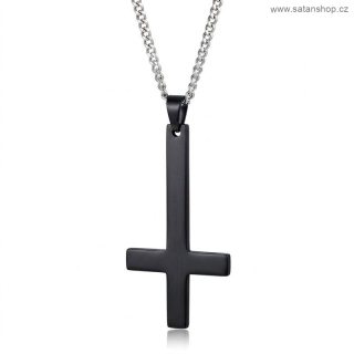 Náhrdelník - Obrácený kříž - Antichrist - Black - 316L