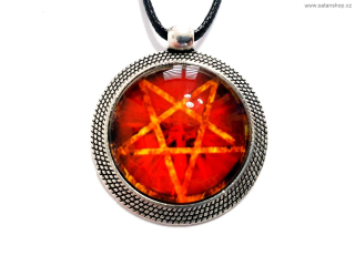 Náhrdelník - Pentagram in Fire - 30 mm