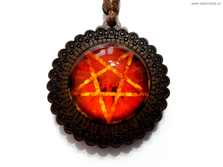 HeLLWood - náhrdelník - Pentagram in Fire