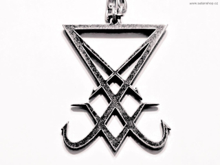 Náhrdelník - Lucifer Sigil - velký - Black Ritual - řetízek 316L